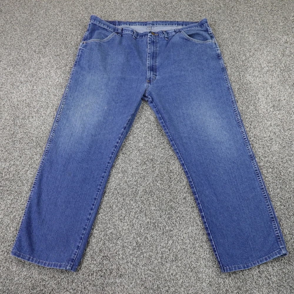 Wrangler Jeans Mens 44X30 Dark Blue Denim Pants Western Cowboy Rodeo Ranch Fade